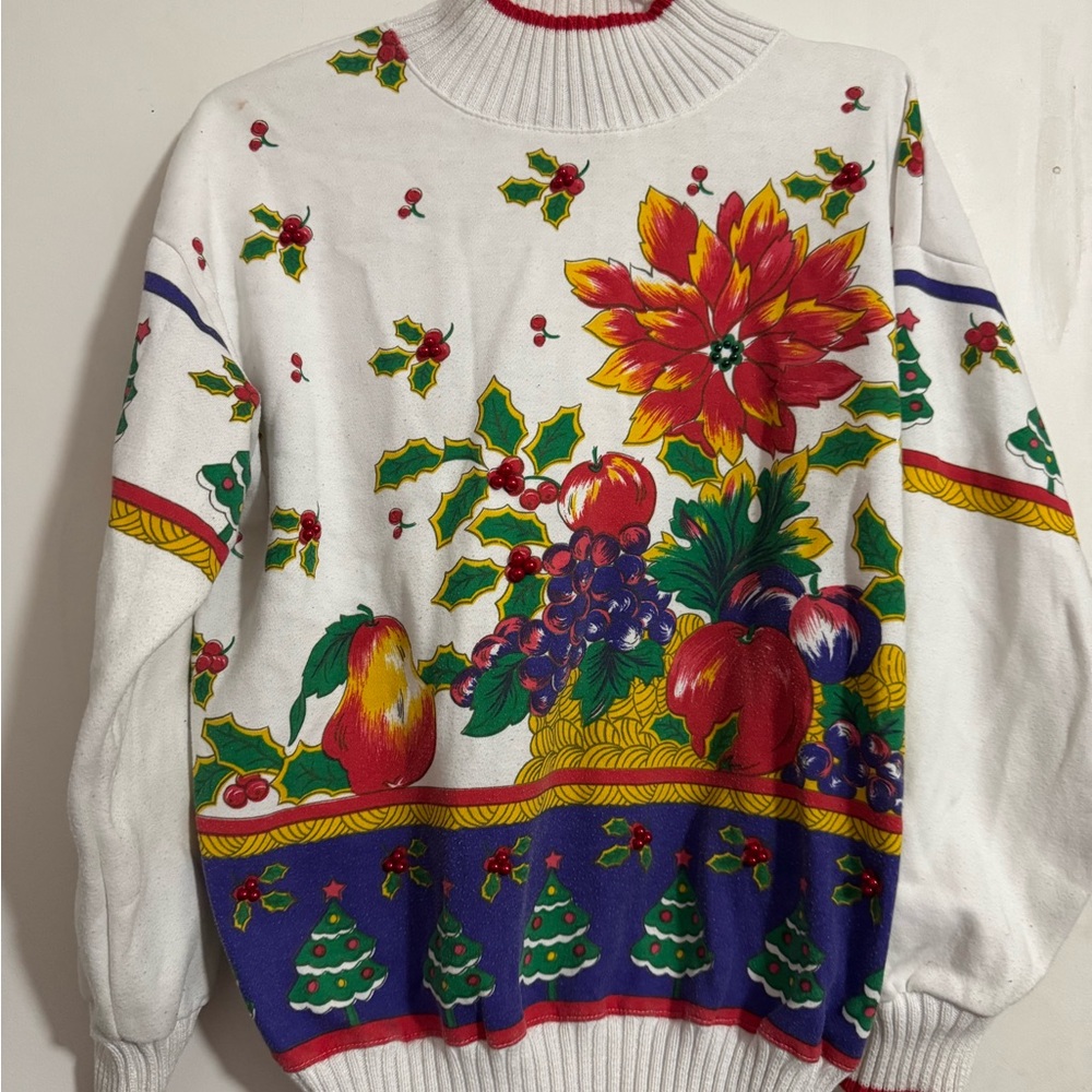 Vintage Architect Christmas Sweater White High Neck Christmas S VINTAGE